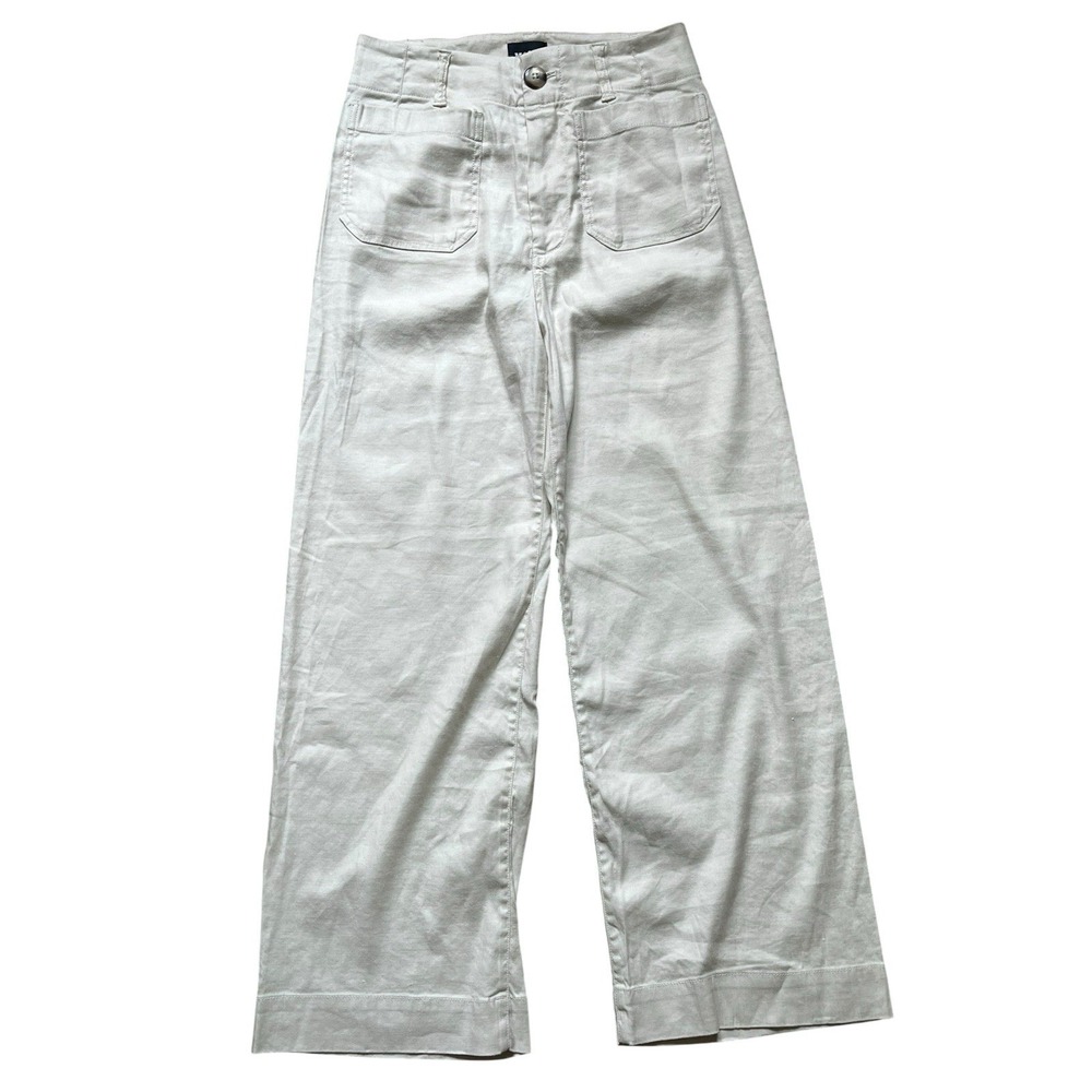 Anthropologie Maeve Colette Wide Leg Pants Linen Blend Minimalist , Size 25